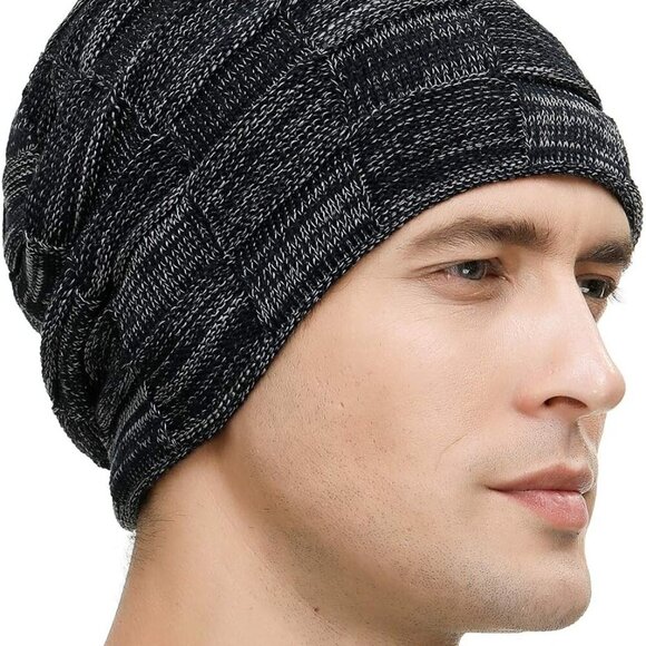 Slouchy Beanie for Men Winter Hats for Guys Cool Beanies Mens Lined Knit Warm Th - Picture 2 of 6